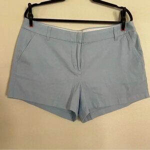 J. Crew Preppy Light Blue Classic 100% Cotton Summer Shorts Women’s Size 14